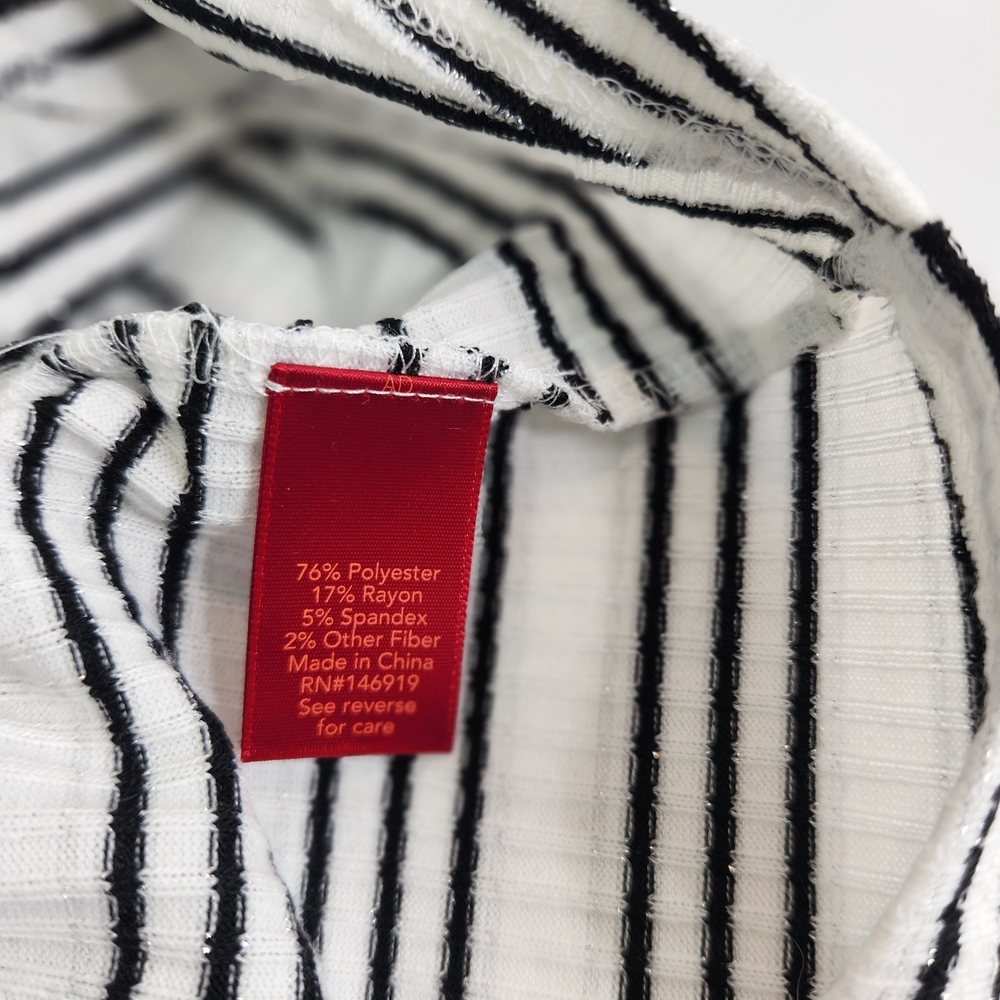 Jennifer Lopez Women's Top Blouse Shirt Size S 3/4 Sleeve V Neck Striped 1 - Picture 12 of 13